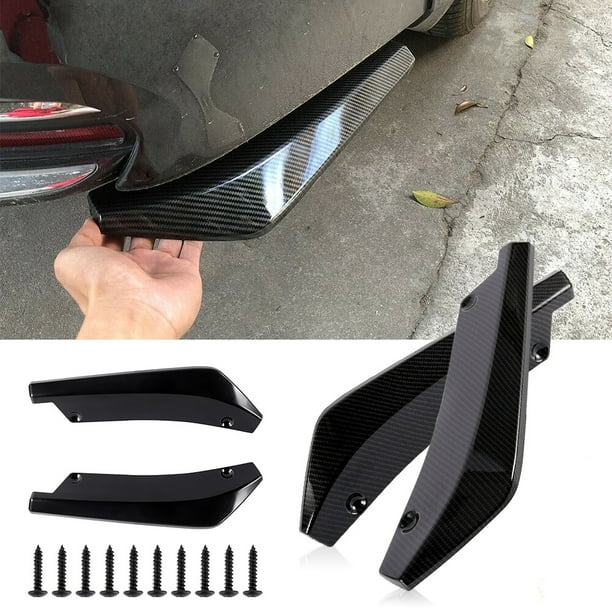 2x Car Carbon Fiber Rear Bumper Lip Diffuser Splitter Canard Protector New Top